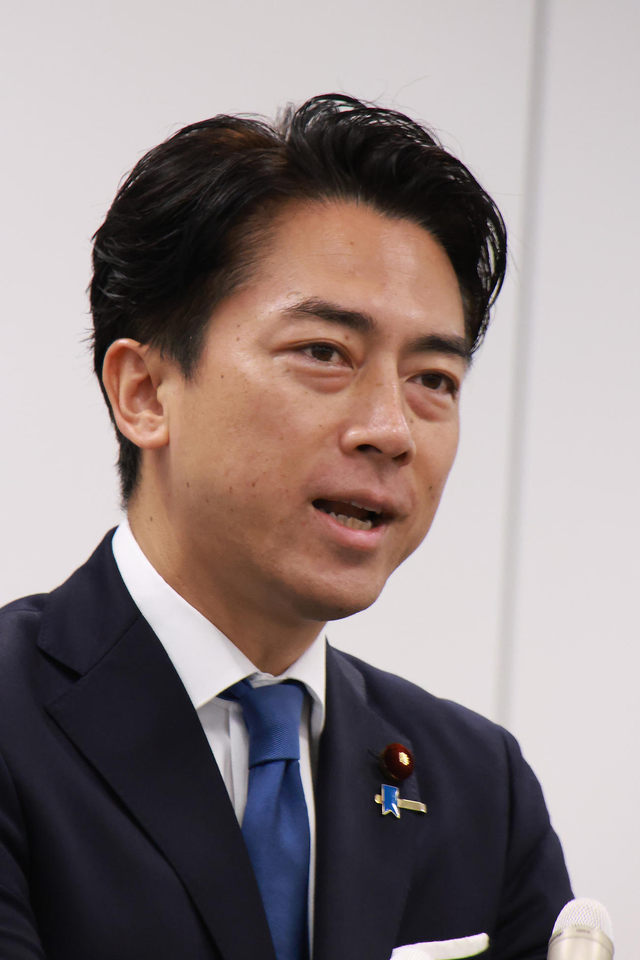 自民党総裁選への出馬表明をする小泉進次郎農相（撮影・中島郁夫）