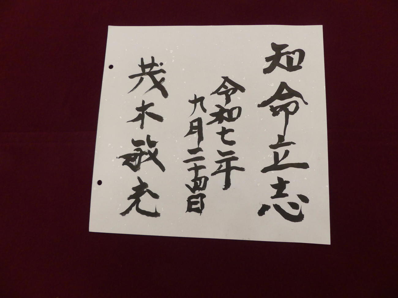 茂木敏充前幹事長の揮毫「知命立志」