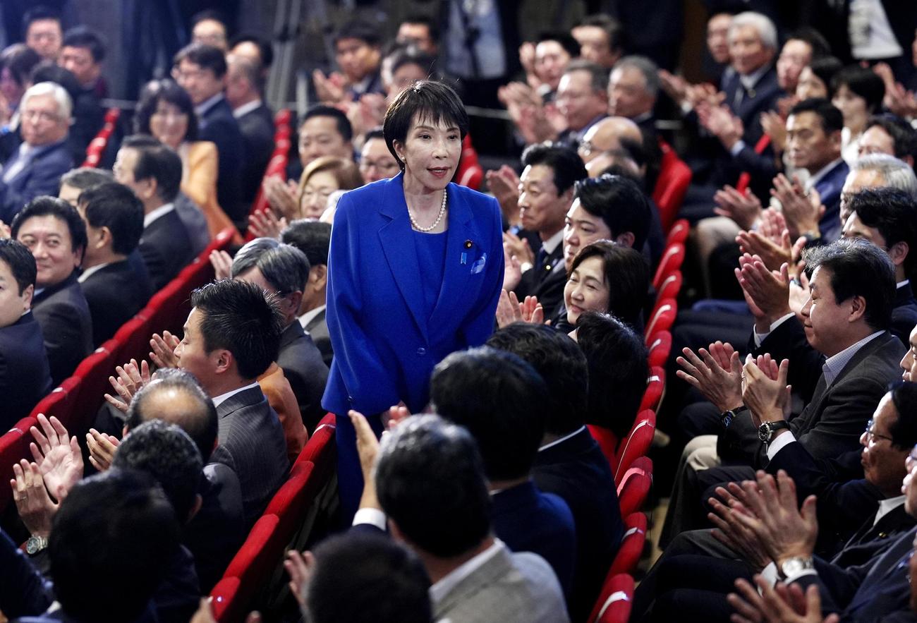 自民党の新総裁に選出された高市早苗氏（共同）