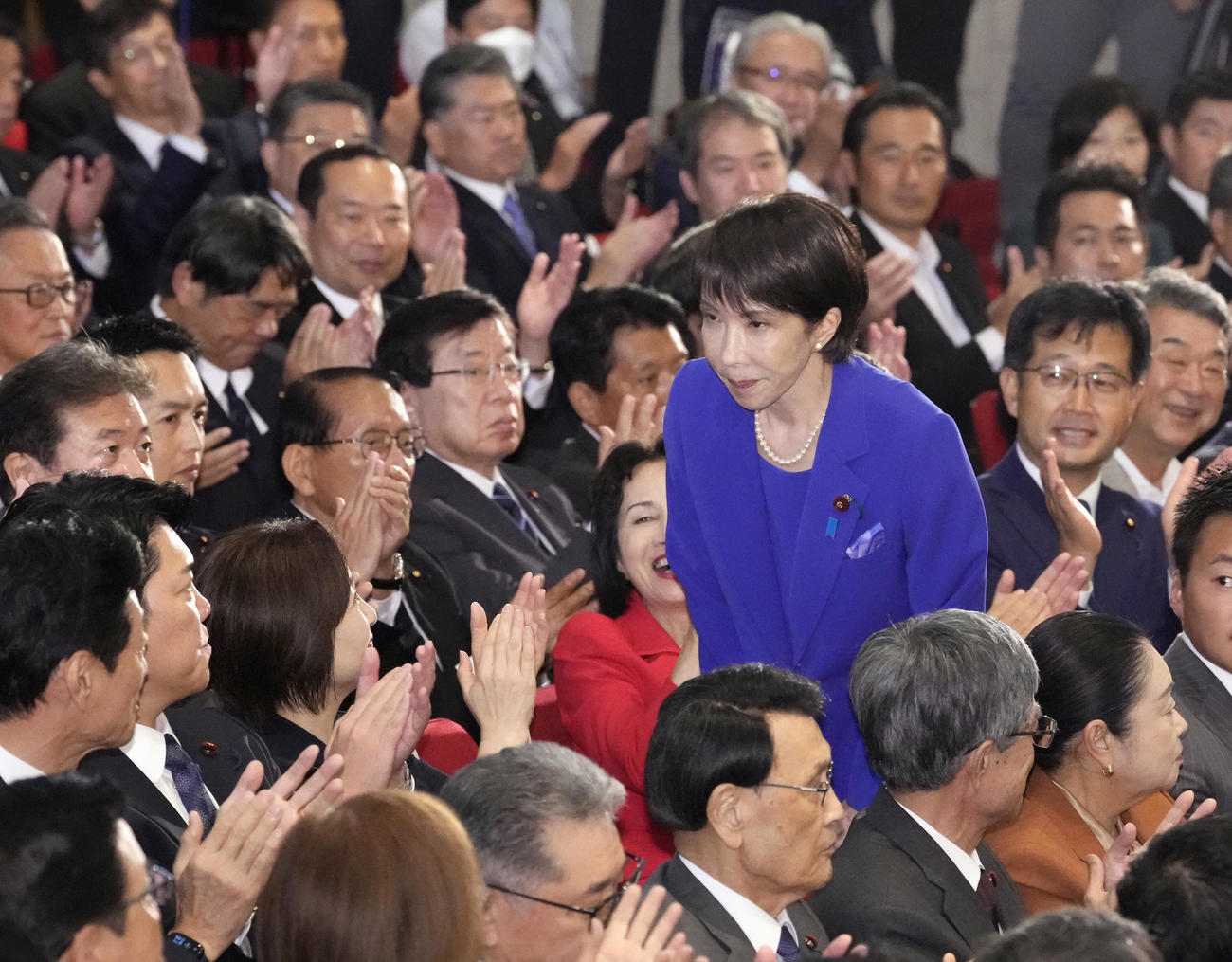 自民党の新総裁に選出された高市早苗氏（共同）