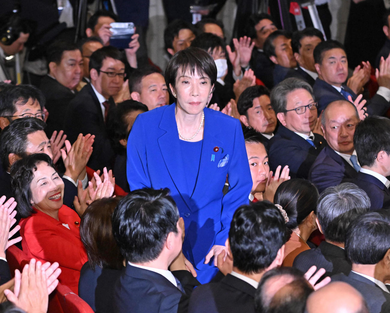 自民党の新総裁に選出された高市早苗氏（代表撮影）