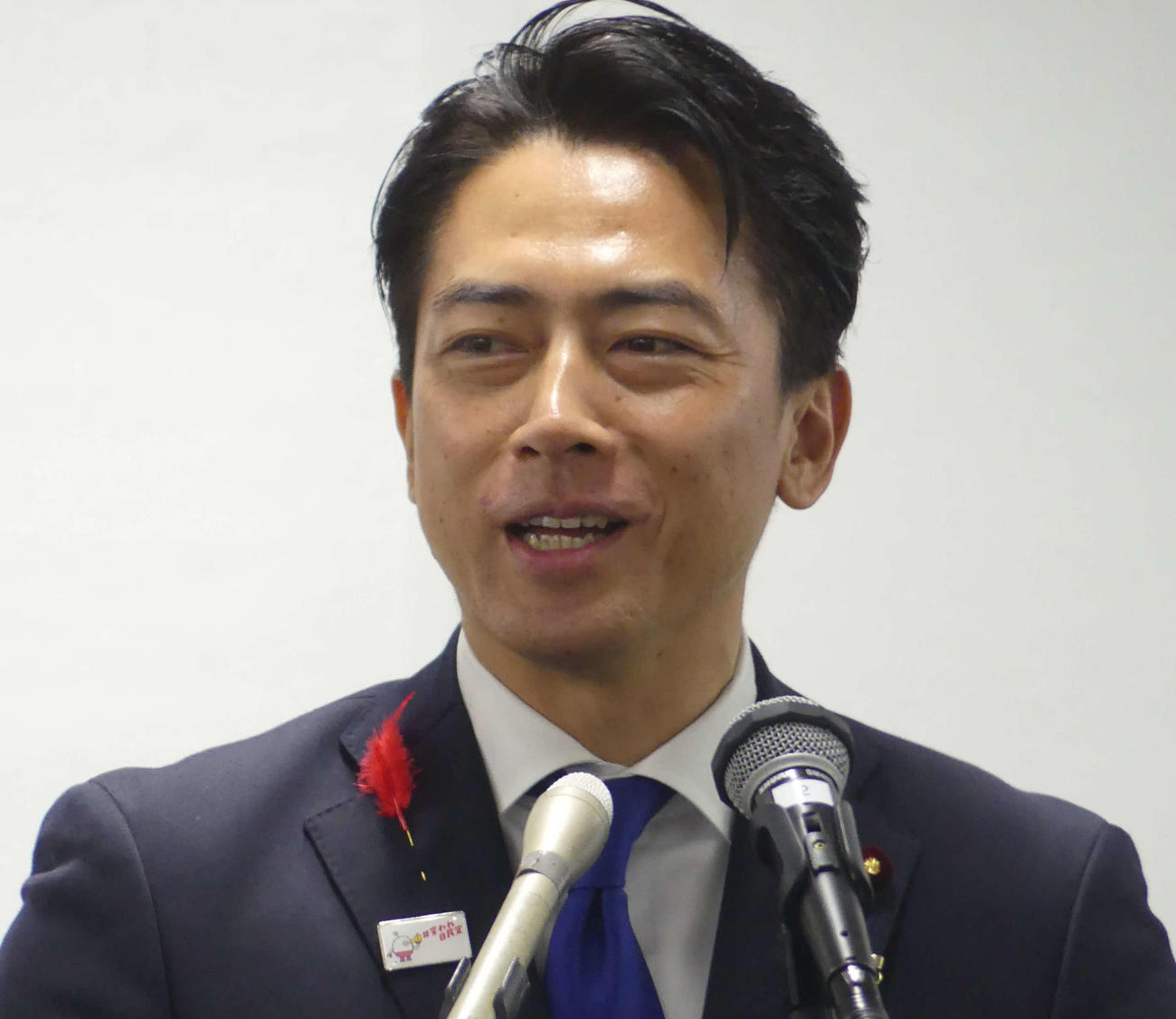 総裁選で敗れ、選対本部の報告会であいさつする小泉進次郎農相（2025年10月4日撮影）
