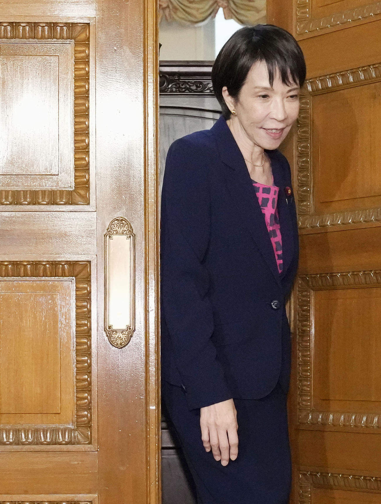 公明党の斉藤代表との会談を終えた自民党の高市総裁（共同）