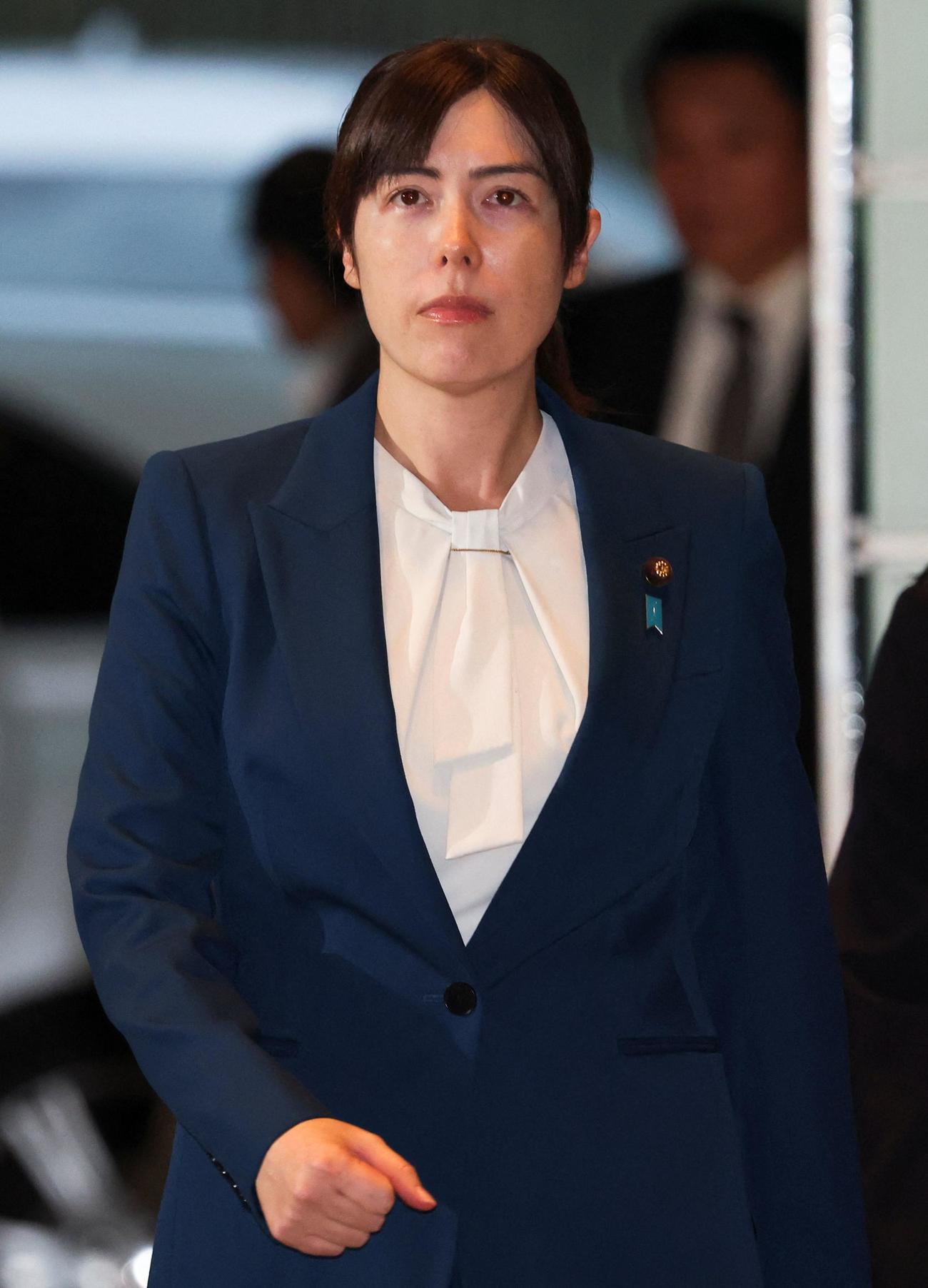 首相官邸に入る小野田紀美氏（ロイター）
