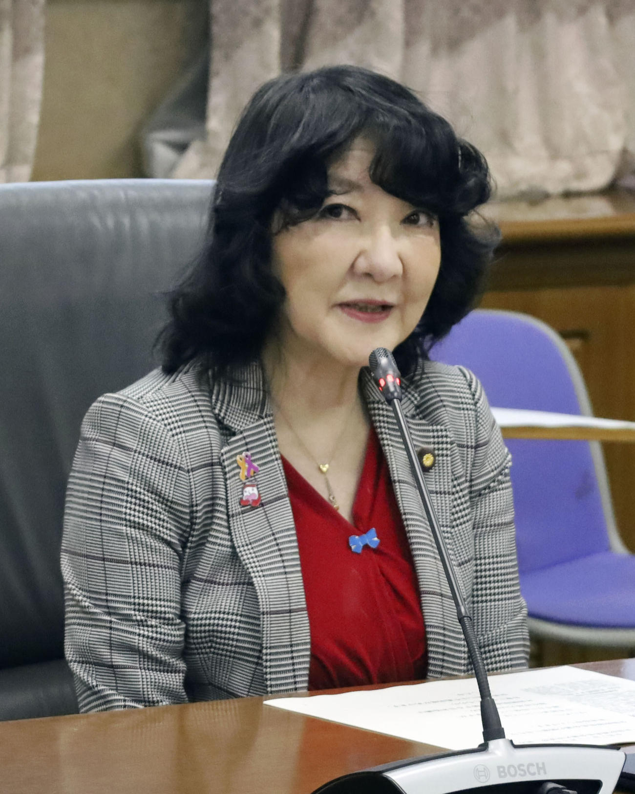 全国財務局長会議で発言する片山財務相（共同）