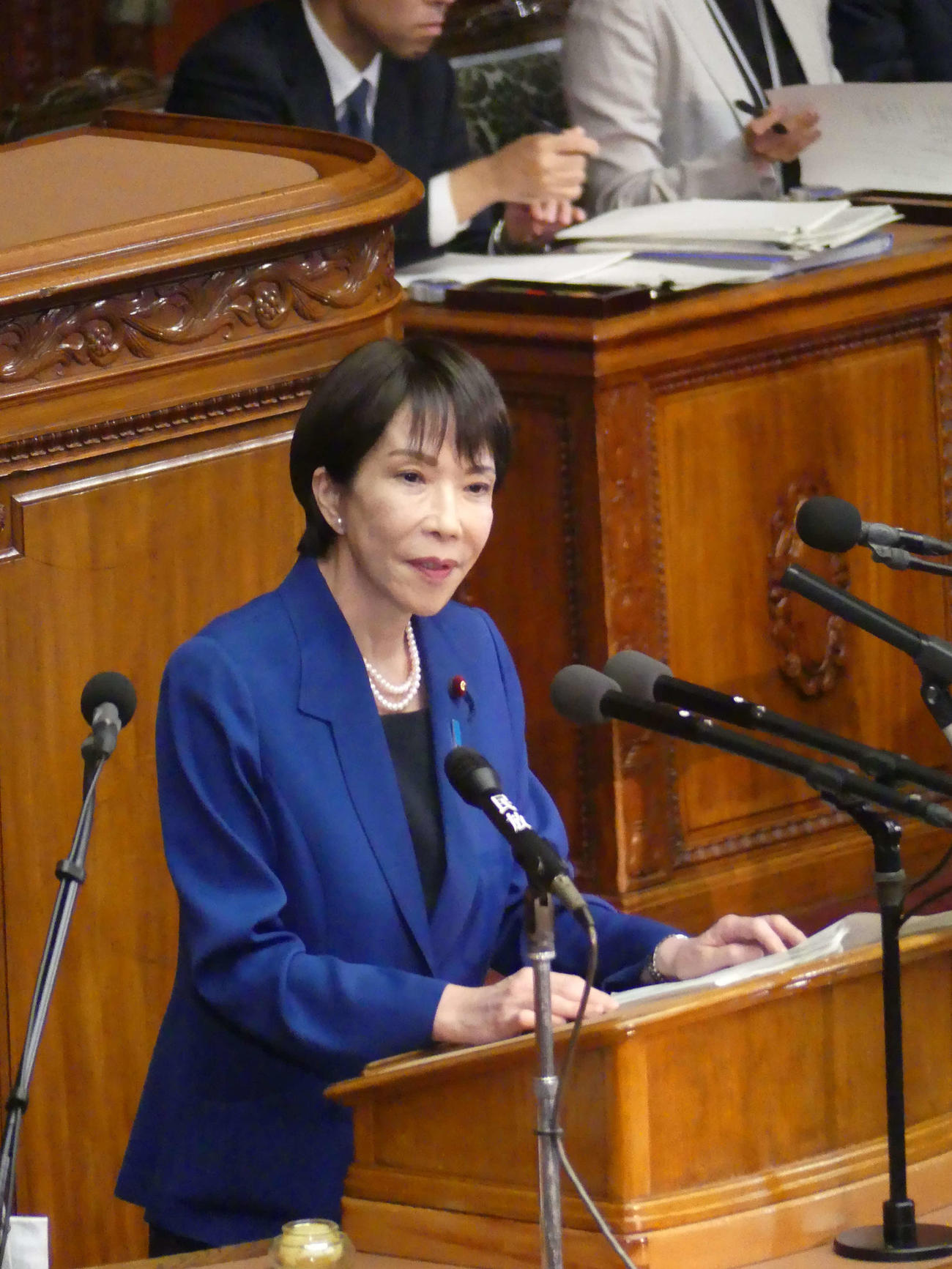 衆院本会議で所信表明に臨む高市早苗首相（2025年10月24日撮影）