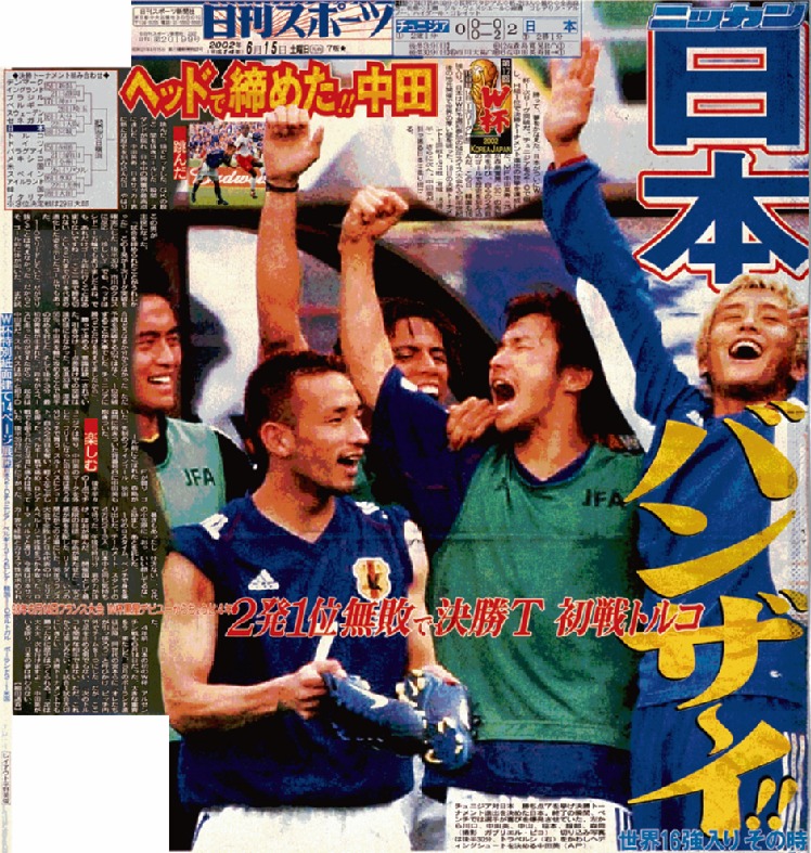 日刊スポーツ1面で見る午年のおもな出来事（すべて東京最終版）2002年6月15日付