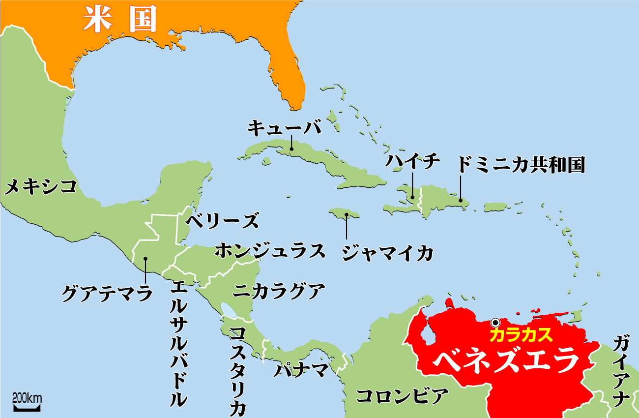 【イラスト】ベネズエラの地図