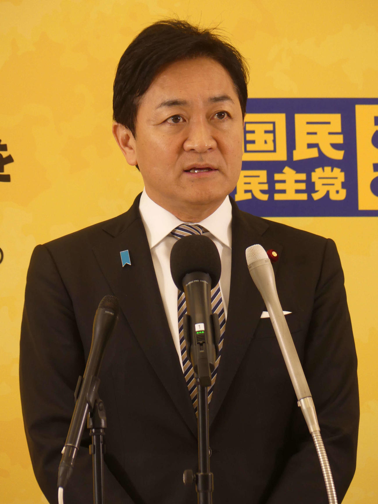 定例会見に臨む国民民主党の玉木雄一郎代表（撮影・中山知子）