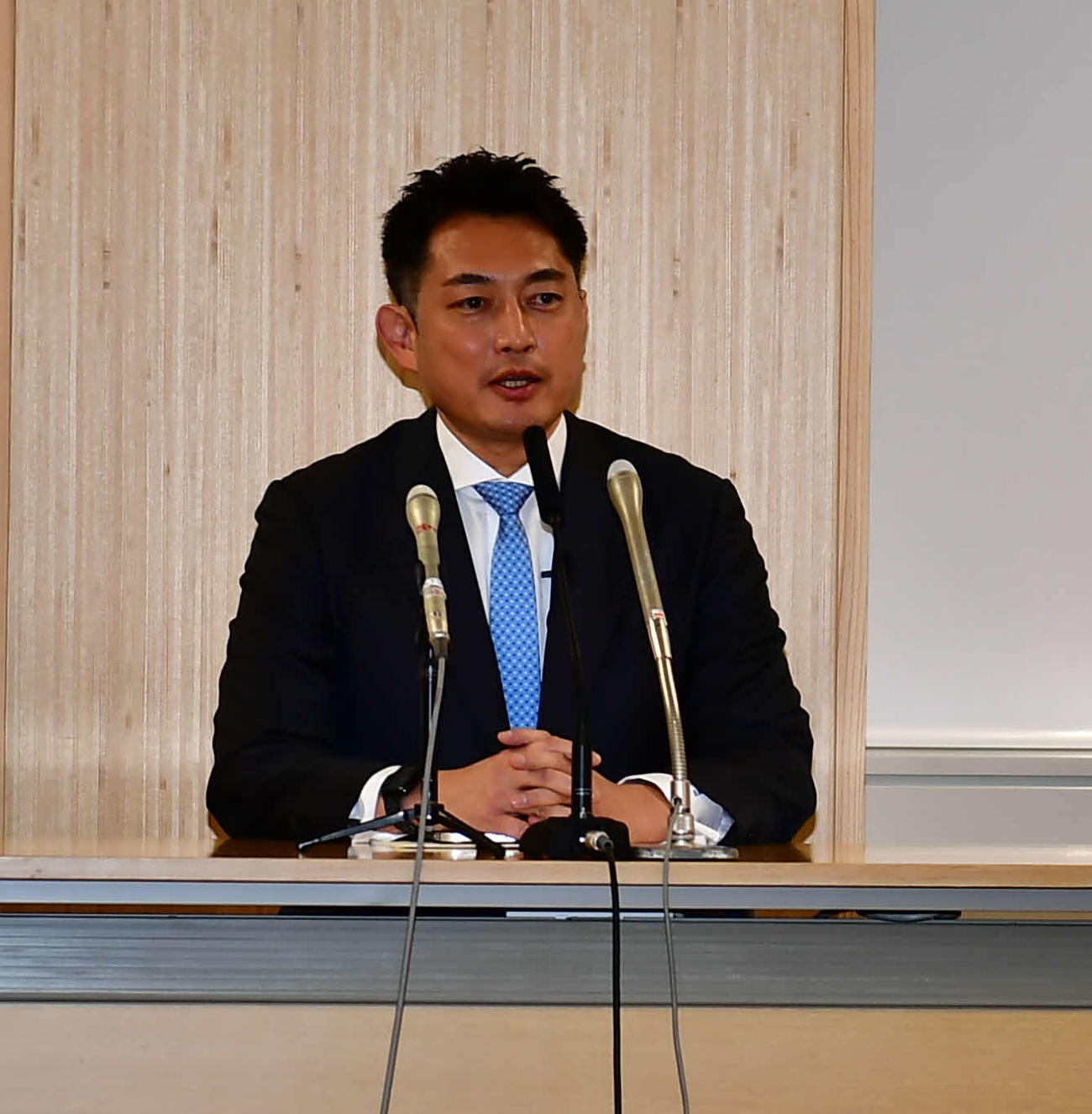 衆議院議員選挙に自民党公認候補として東京23区（町田市）で出馬する意向を表明した川松真一朗氏（撮影・松尾幸之介）