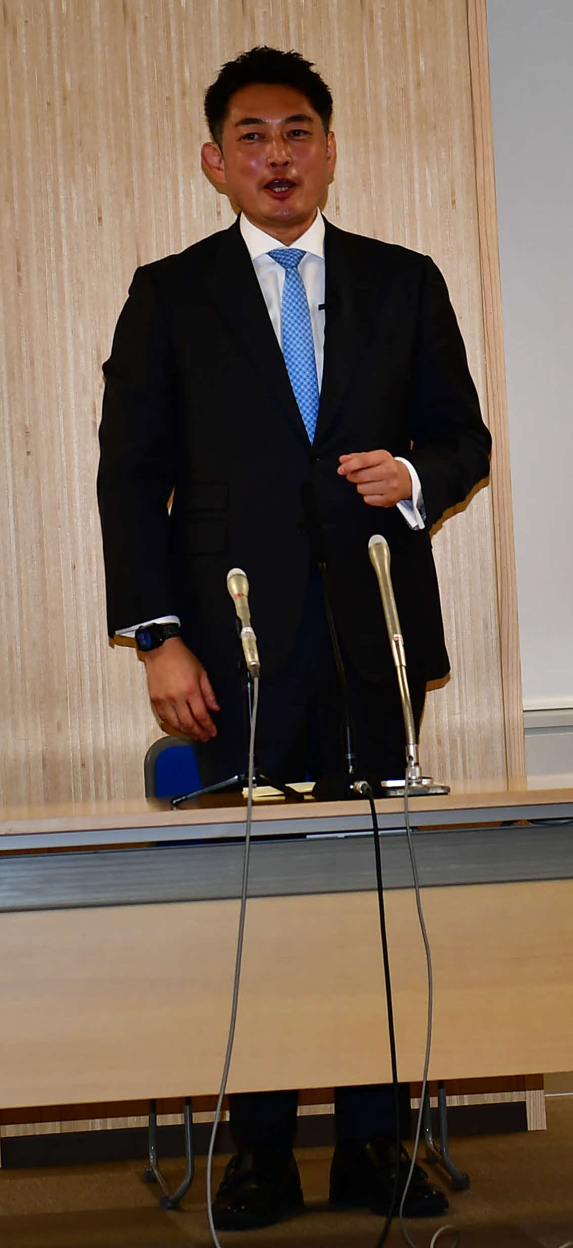 衆議院議員選挙に自民党公認候補として東京23区（町田市）で出馬する意向を表明した川松真一朗氏（撮影・松尾幸之介）