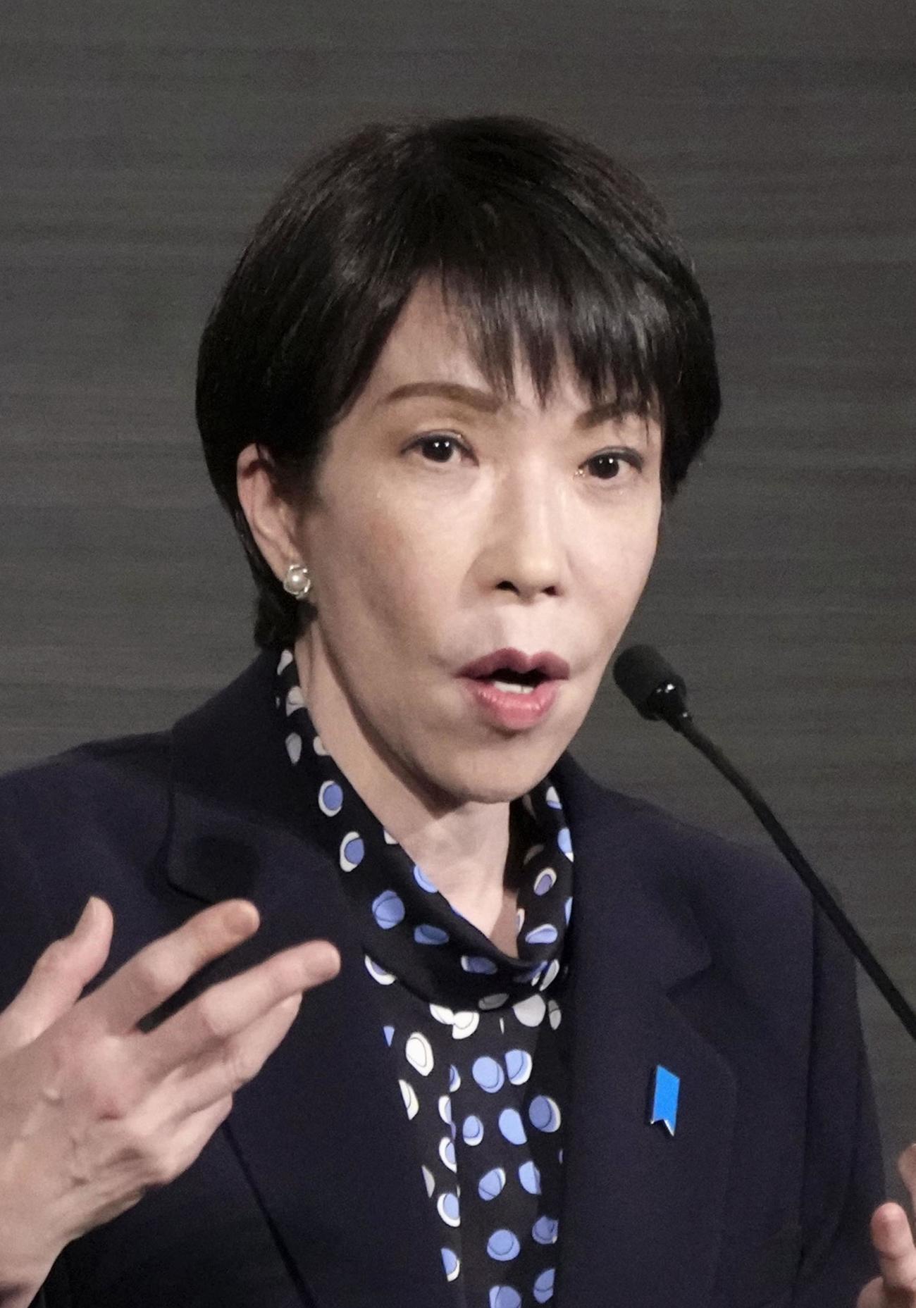 札幌市で演説する自民党総裁の高市首相（共同）