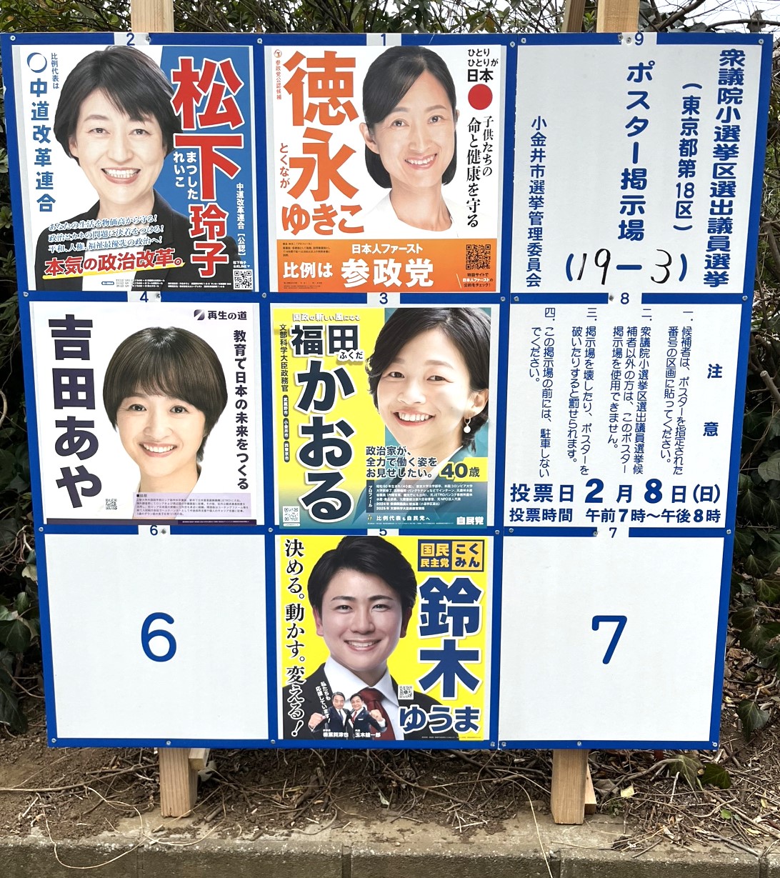 衆院選東京18区の選挙ポスター