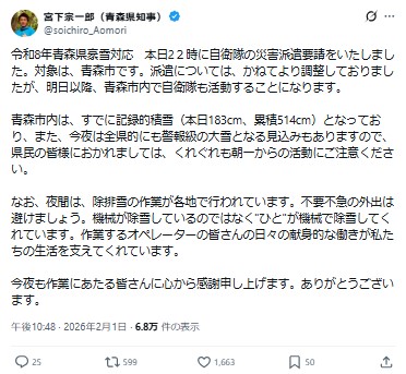 宮下宗一郎知事のXから