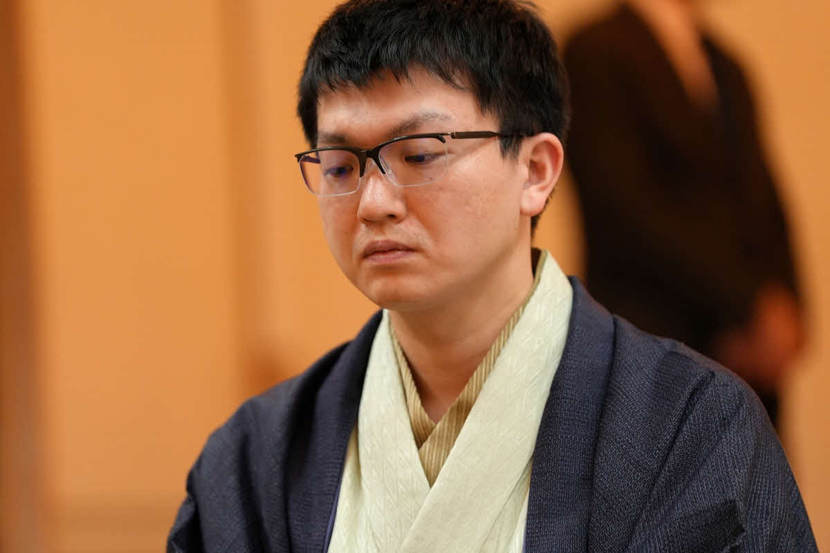会心の指し回しで第3局を制した永瀬拓矢九段（日本将棋連盟提供）