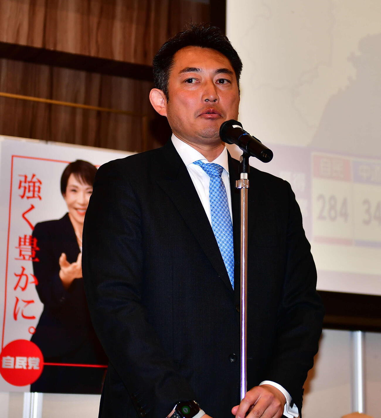 衆院選の東京23区（町田市）で初当選した川松真一朗氏（撮影・松尾幸之介）