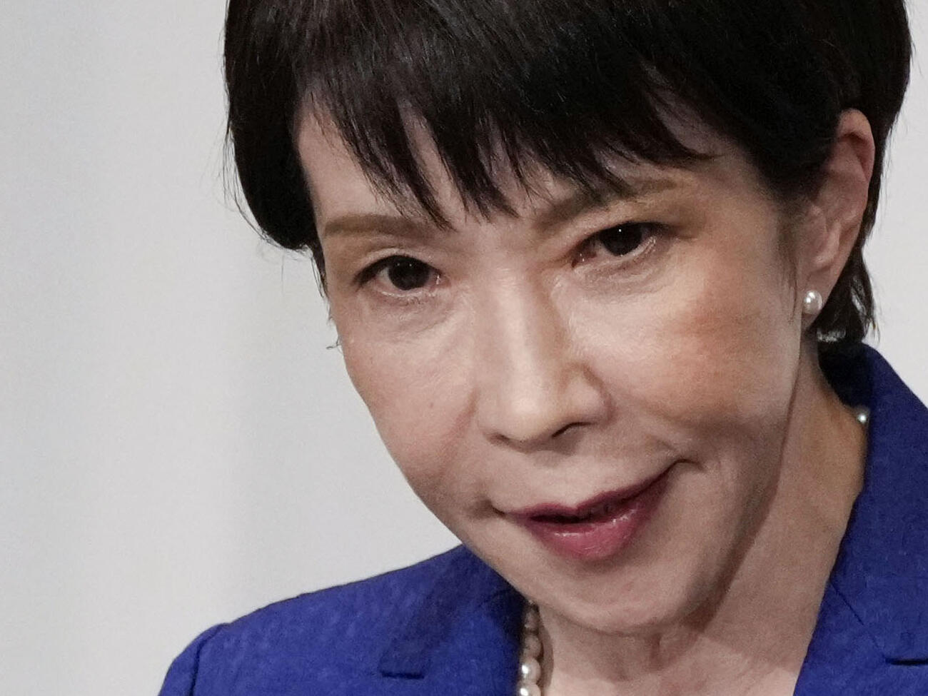 衆院選の結果を受け、記者会見する自民党総裁の高市首相（共同）