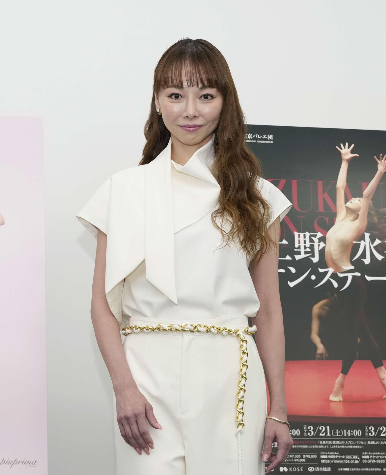 取材会に登場する上野水香（撮影・小島史椰）