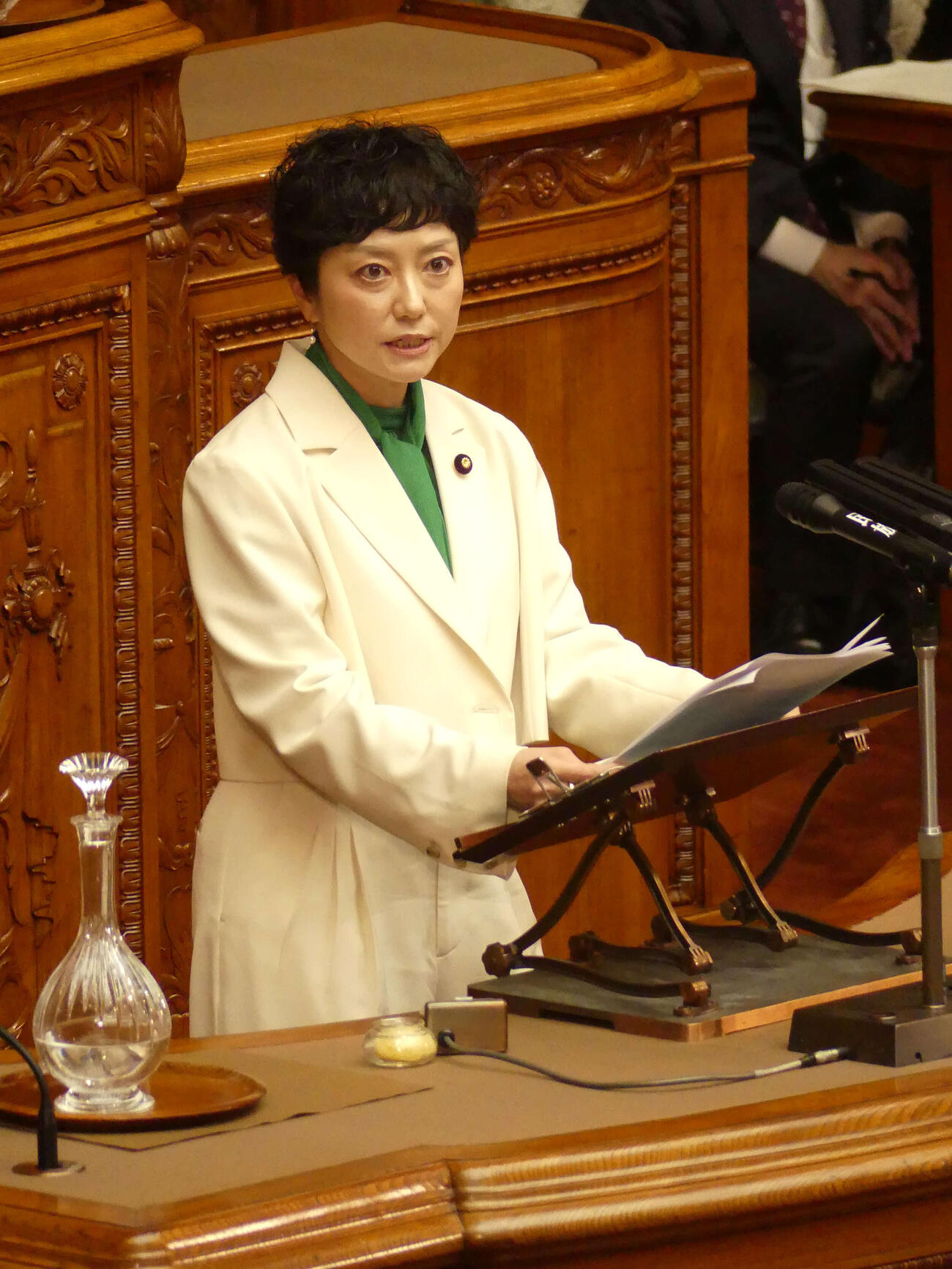 れいわ新選組の奥田芙美代共同代表（2026年2月撮影）