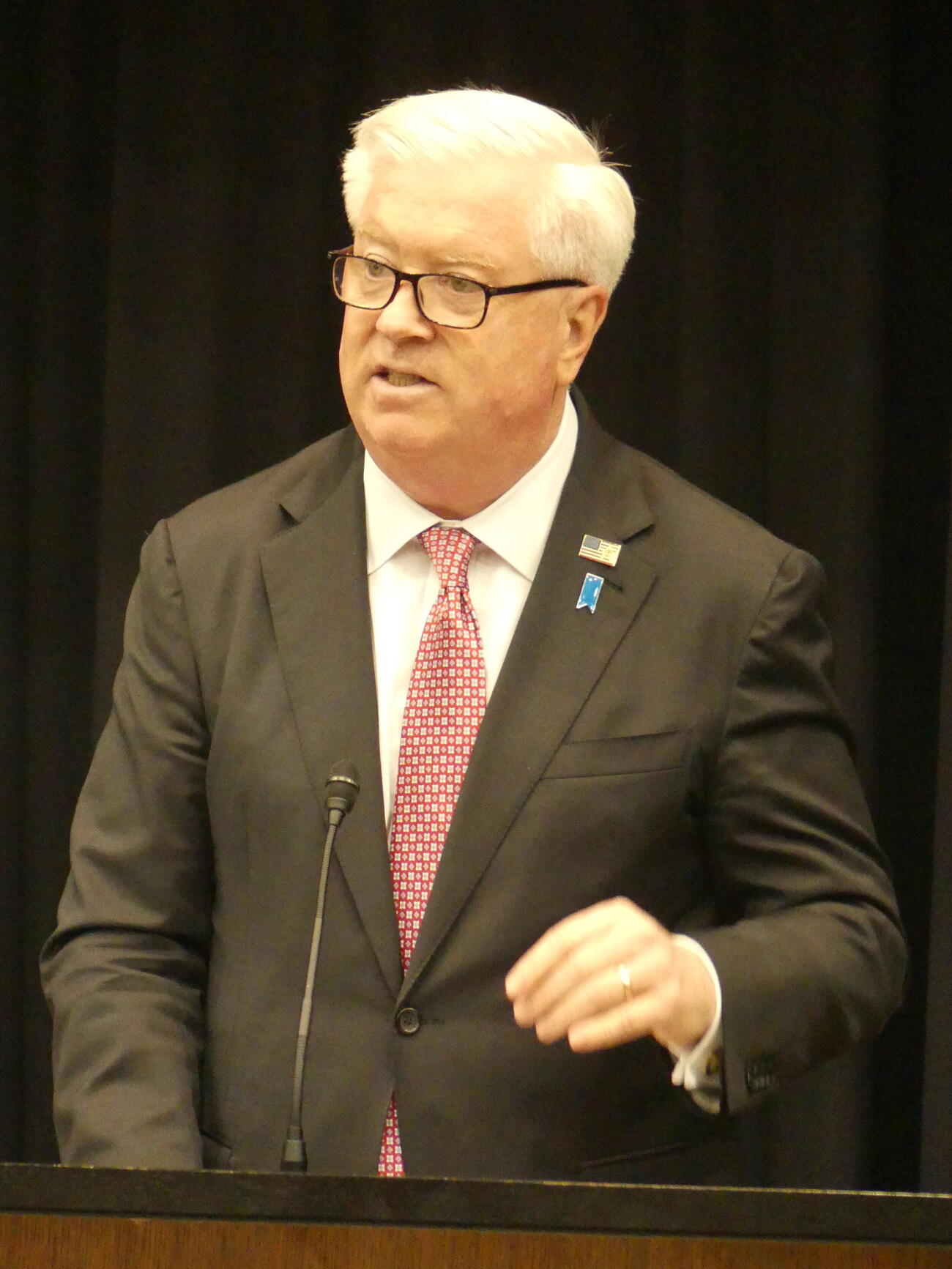 自民党の「国力研究会」初回会合で記念講演を行う米国のグラス駐日大使（撮影・中山知子）