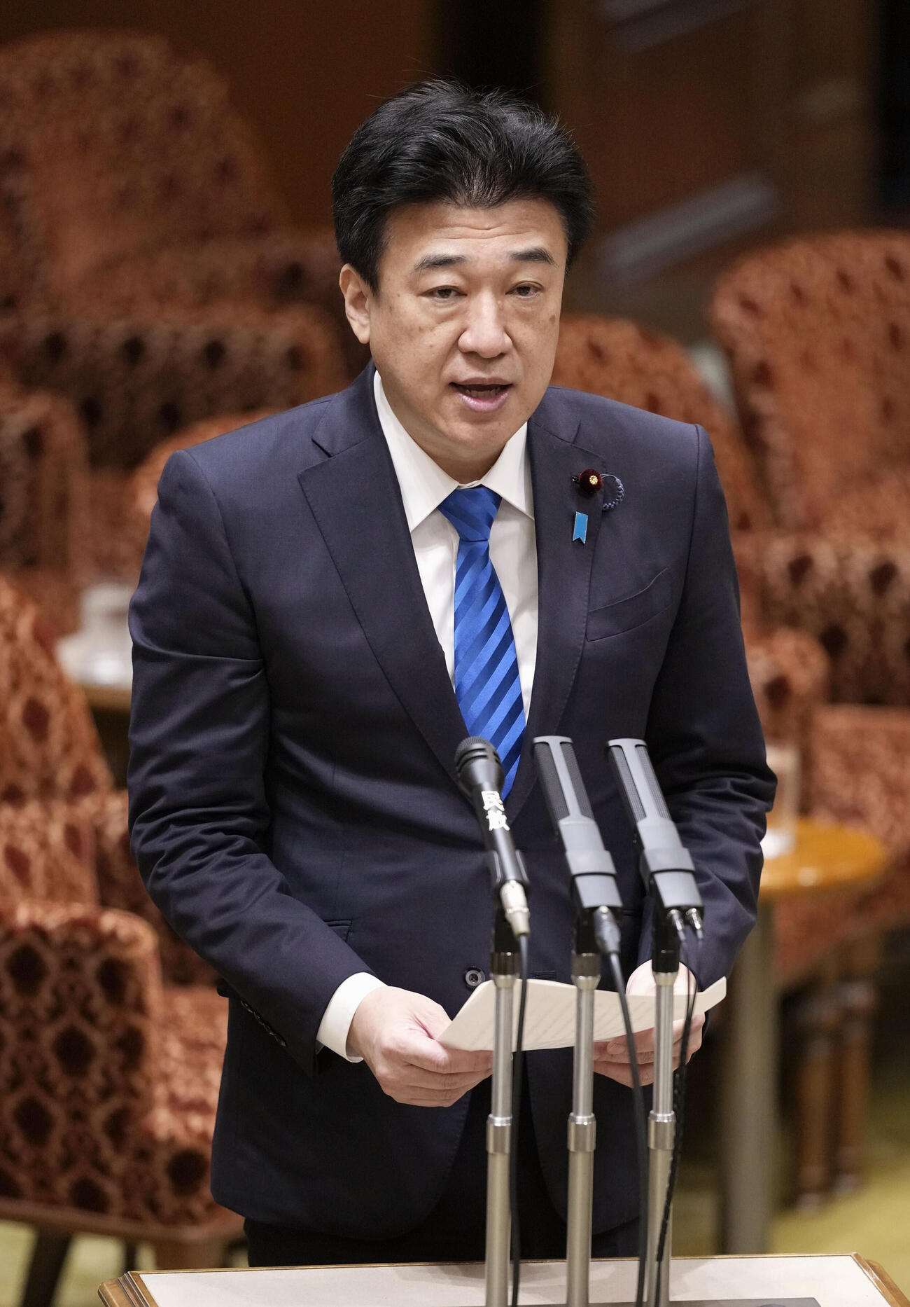 参院特別委で趣旨説明する木原官房長官＝15日午前（共同）