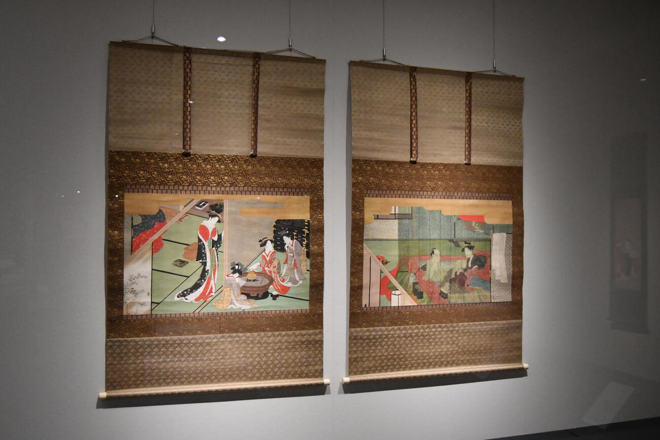 吉原の遊女とその実態などを描いた遊里風俗図（出光美術館蔵）