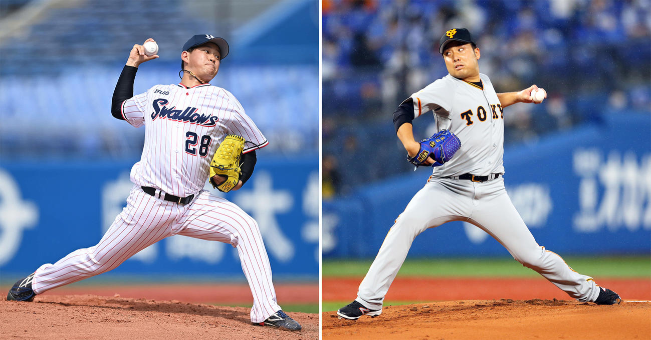 ヤクルト吉田喜（左）、巨人今村