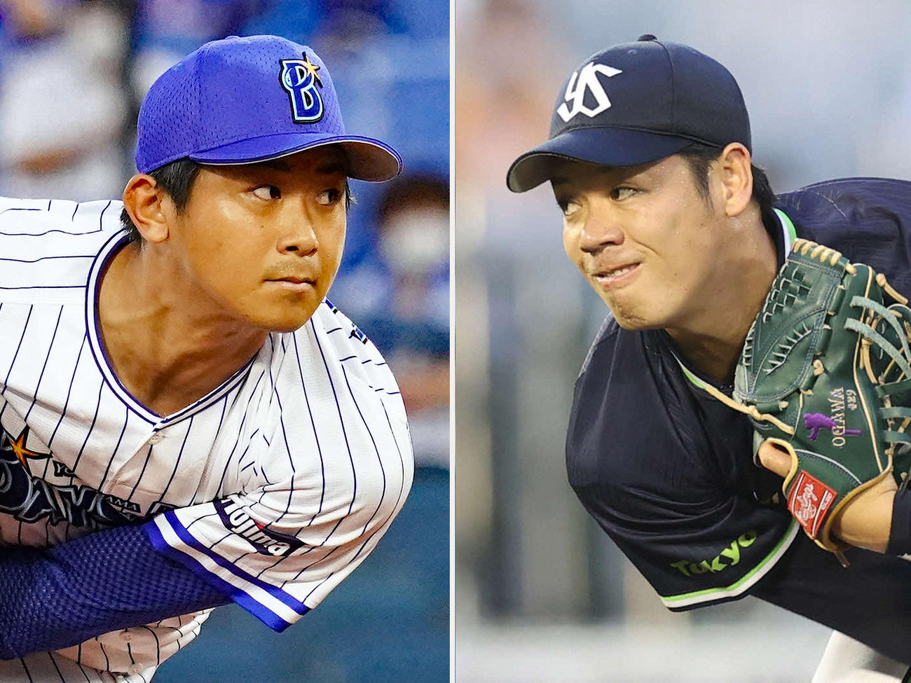 DeNA今永（左）とヤクルト小川