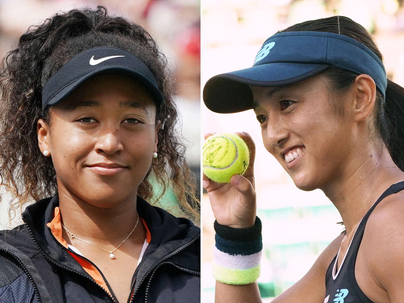 全米オープンの初戦で対戦する大坂なおみ（左）と土居美咲