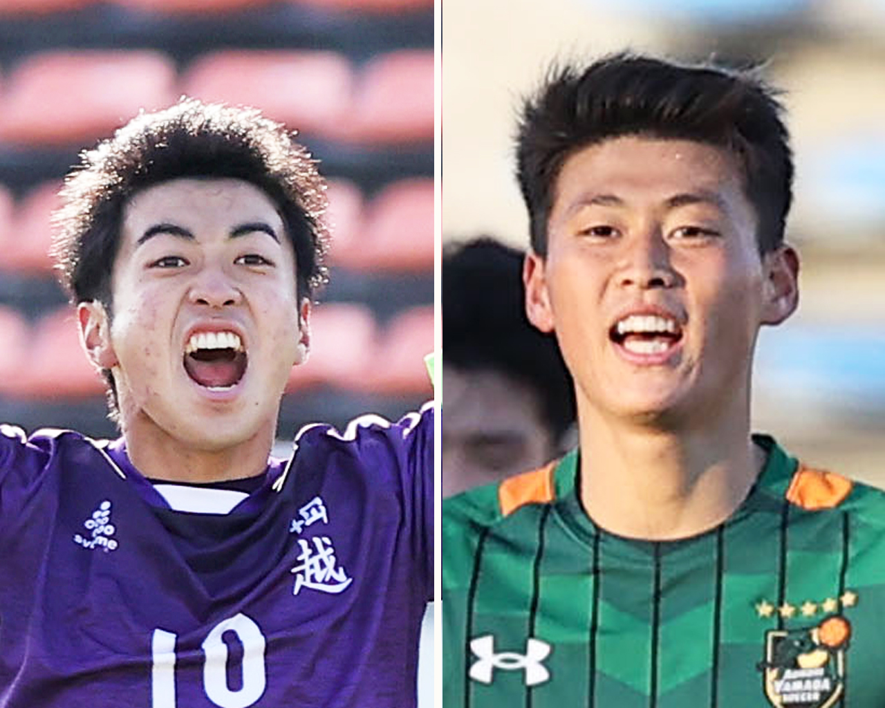 堀越・日野翔太主将（左）と青森山田・藤原優大主将