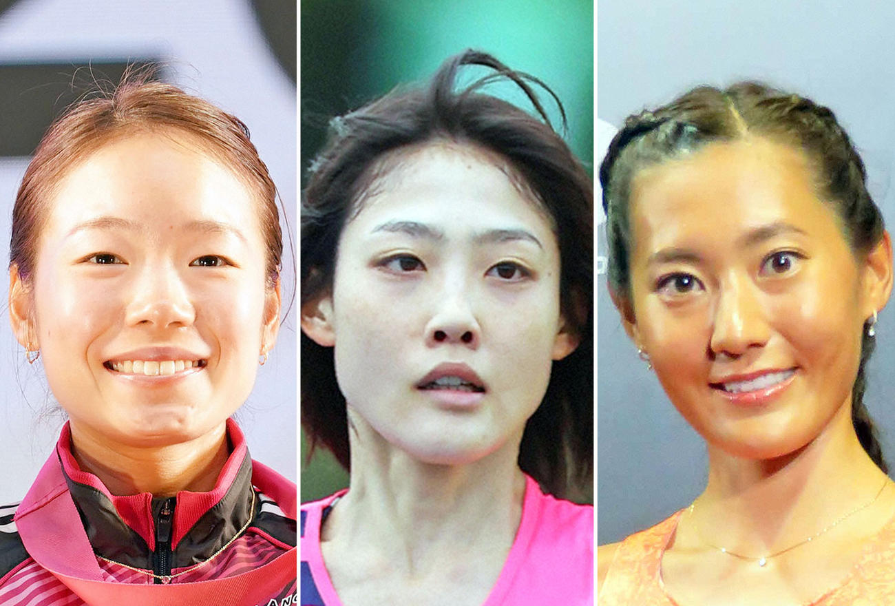 左から一山麻緒、前田穂南、岩出玲亜