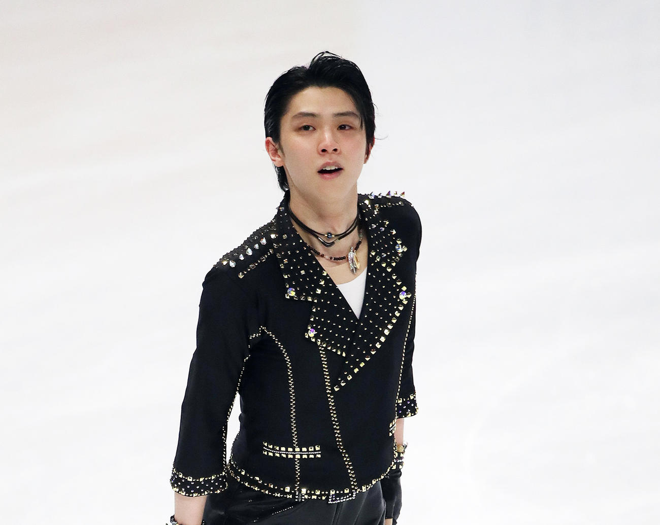 25日、男子SPの演技に臨む羽生結弦（撮影・PNP）