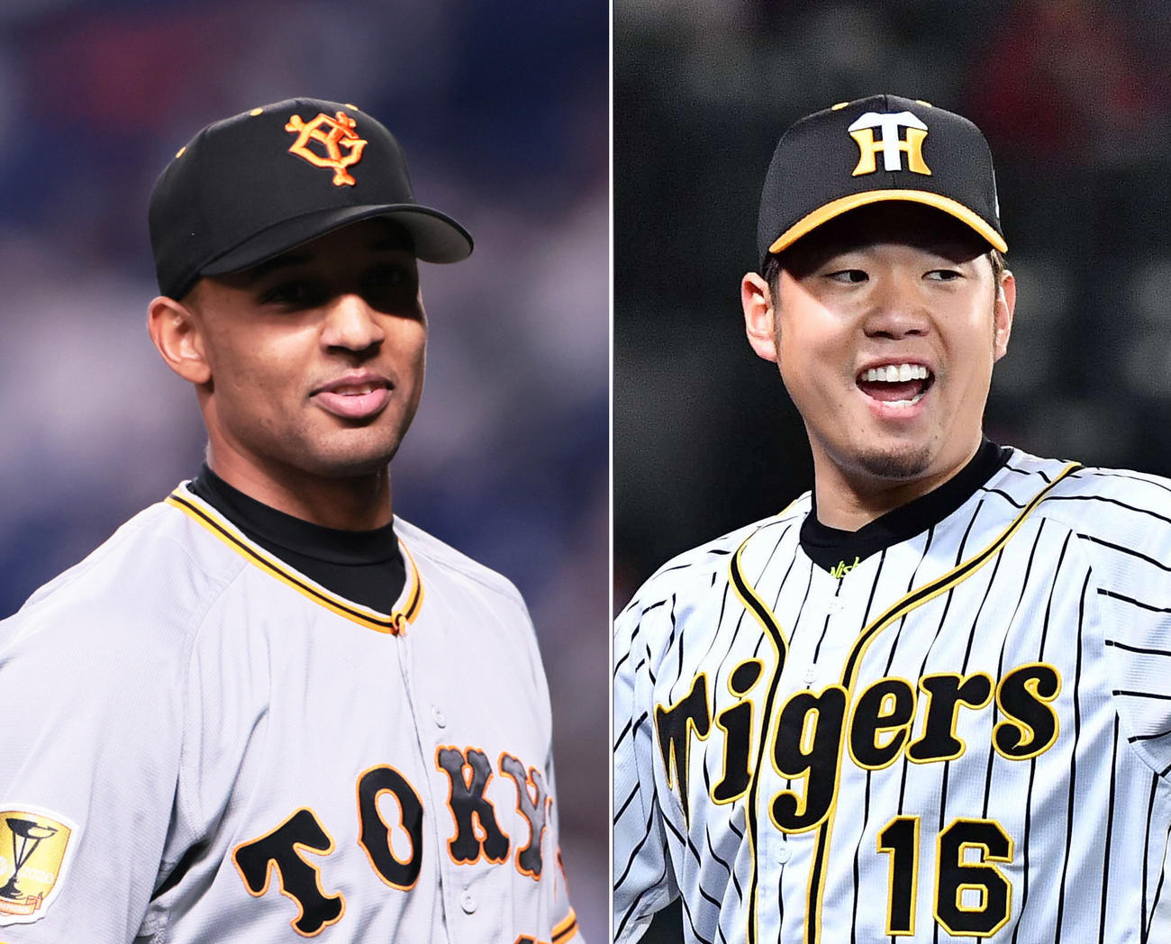 巨人サンチェス（左）、阪神西勇輝