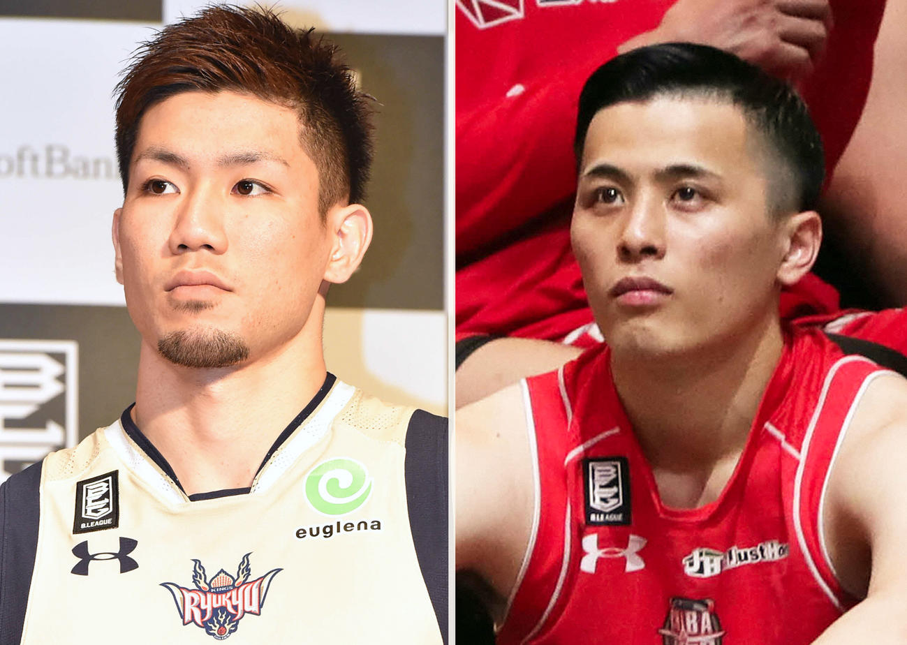 琉球岸本隆一（左）と千葉富樫勇樹
