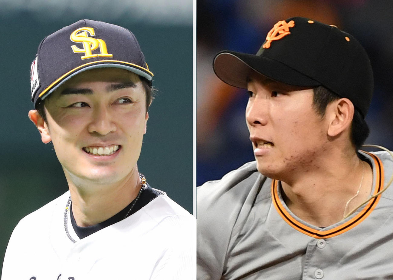 ソフトバンク和田（左）と巨人戸郷