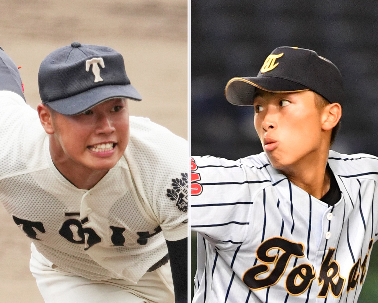 大阪桐蔭・松浦（左）と東海大菅生・本田
