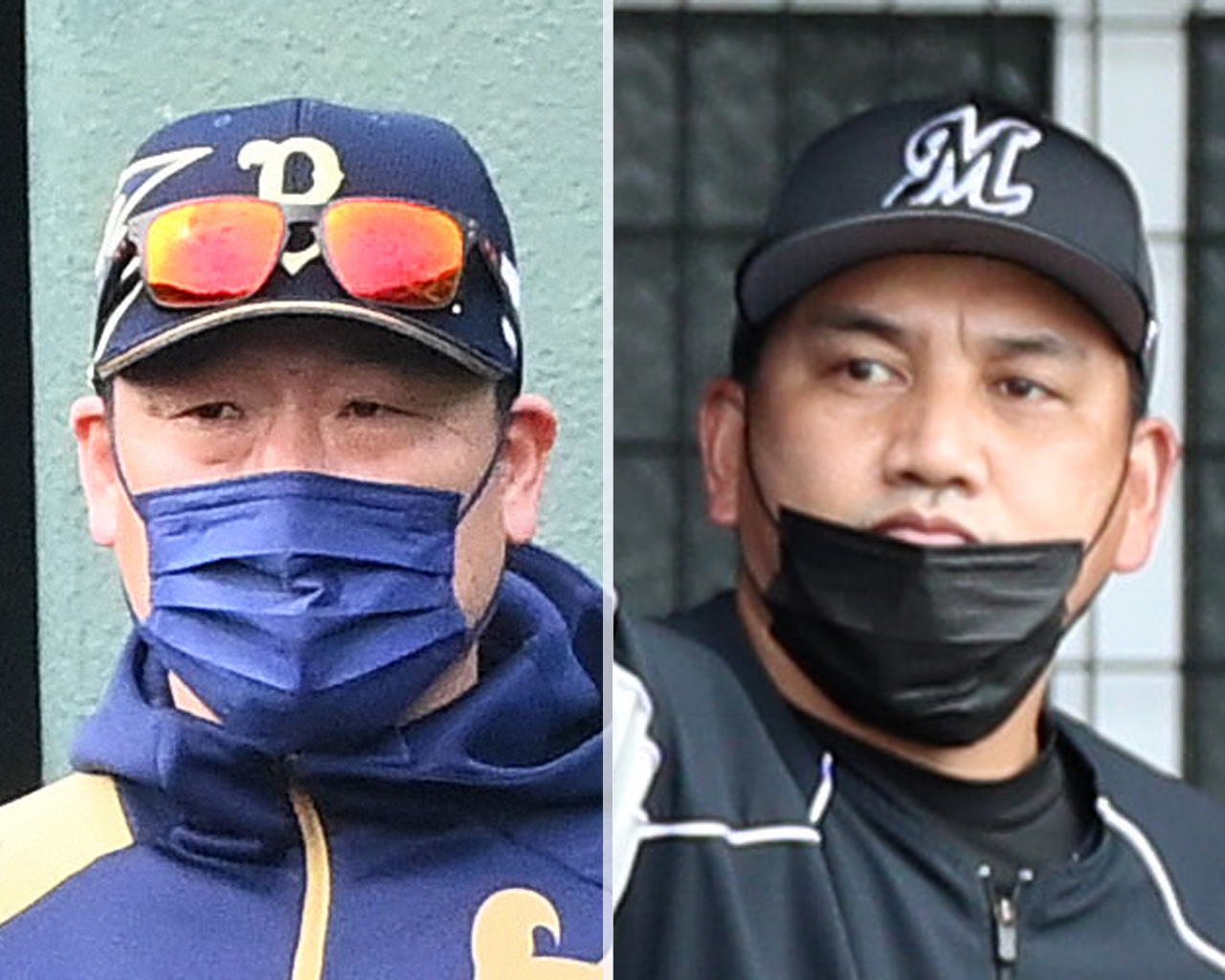 オリックス中嶋監督（左）とロッテ井口監督