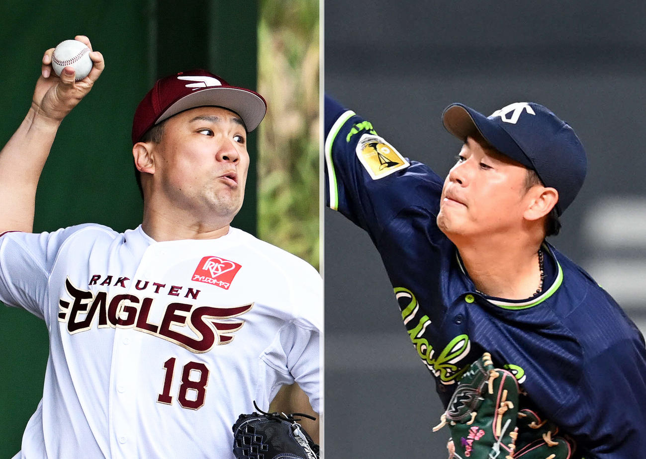 楽天田中将大（左）とヤクルト小川泰弘