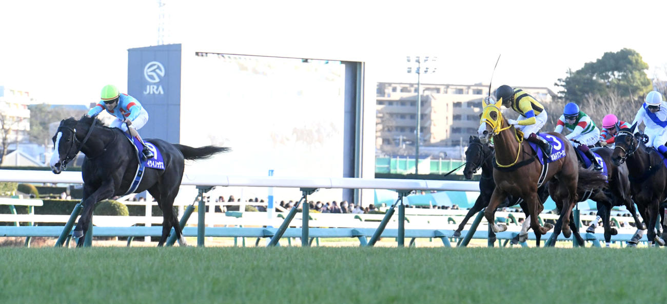有馬記念を制したイクイノックス（左端）（2022年12月25日撮影）