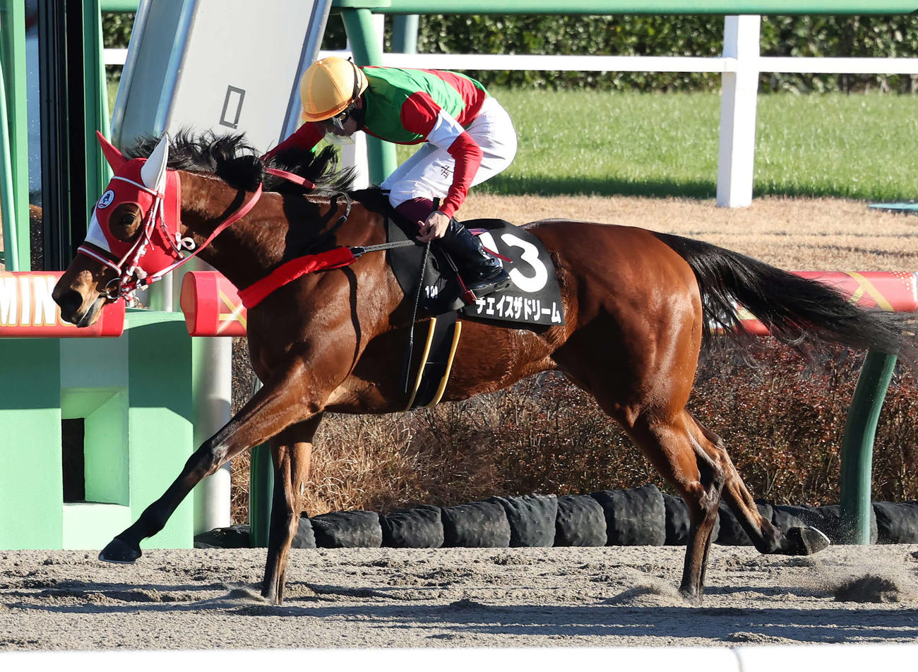 フェアウェルSを制したチェイスザドリームと横山武騎手（2022年12月25日撮影）