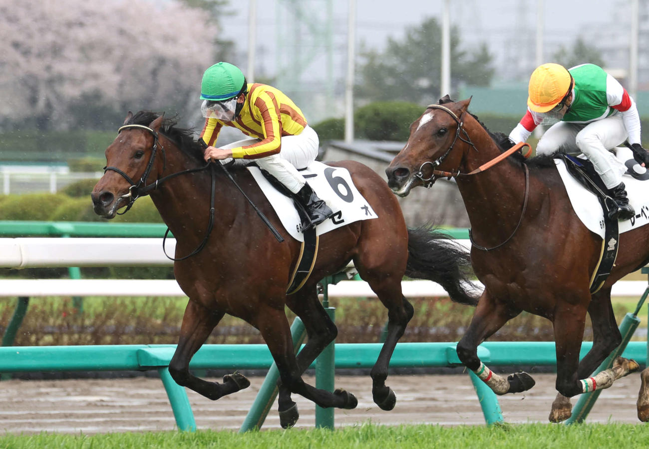 3月25日、3歳1勝クラスを制したセオ（左）