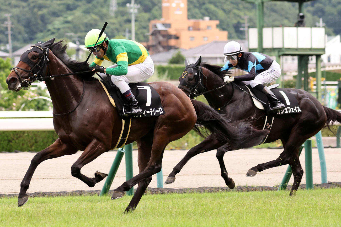 彦星賞4着に敗れたカジュフェイス（右）。左は勝ったサンティーテソーロ