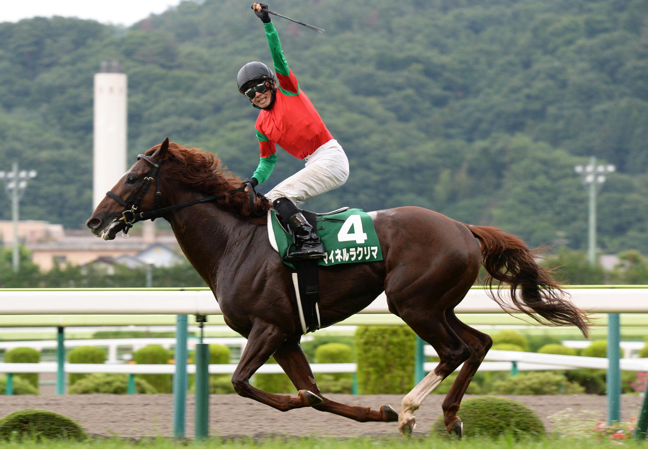 13年七夕賞を制したマイネルラクリマと柴田大知騎手