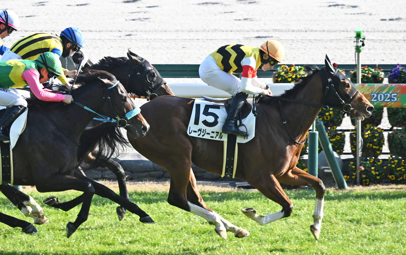 7日中京8R3歳以上1勝クラスを制したレーヴジーニアル