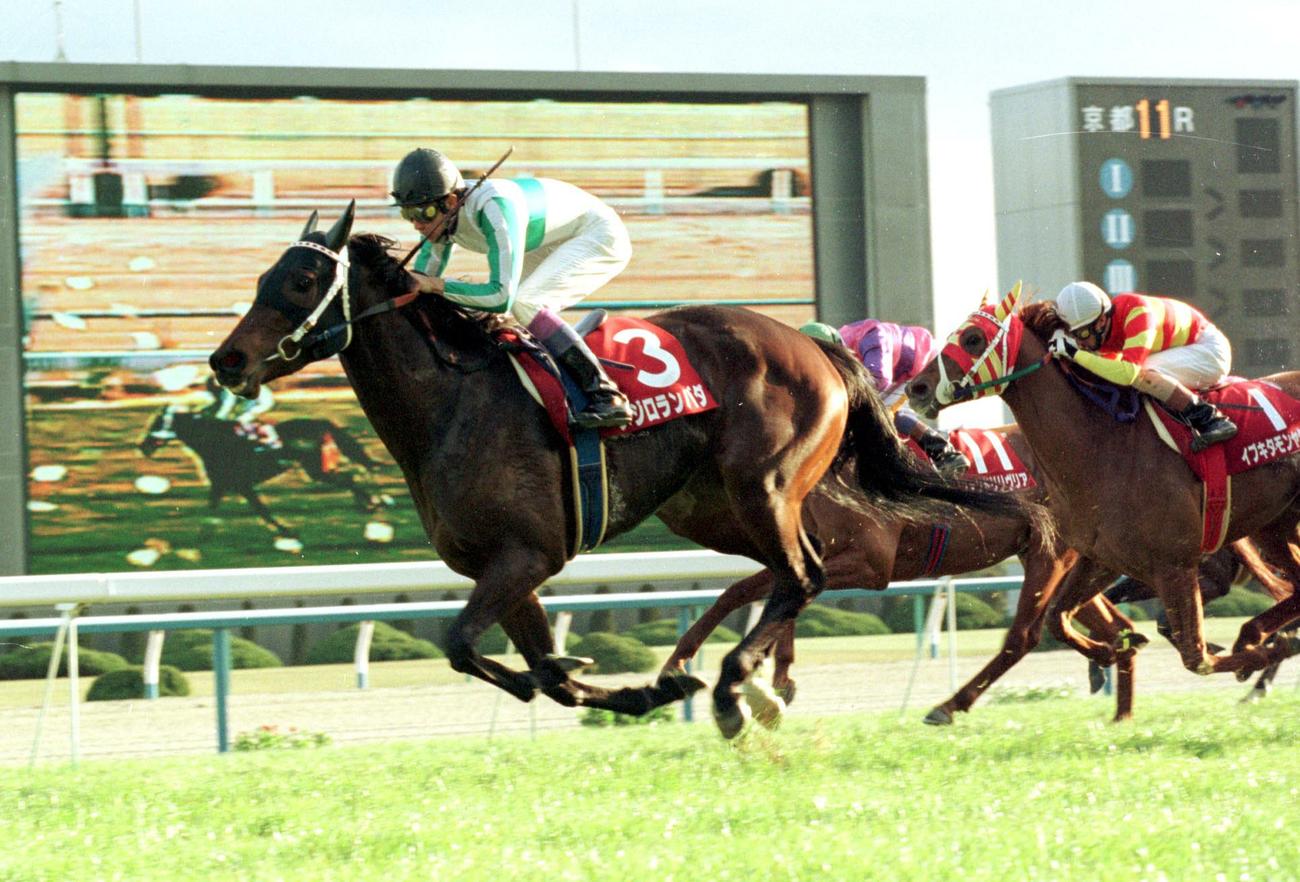 1997年1月、日経新春杯（G2）を制したメジロランバダ（武豊）