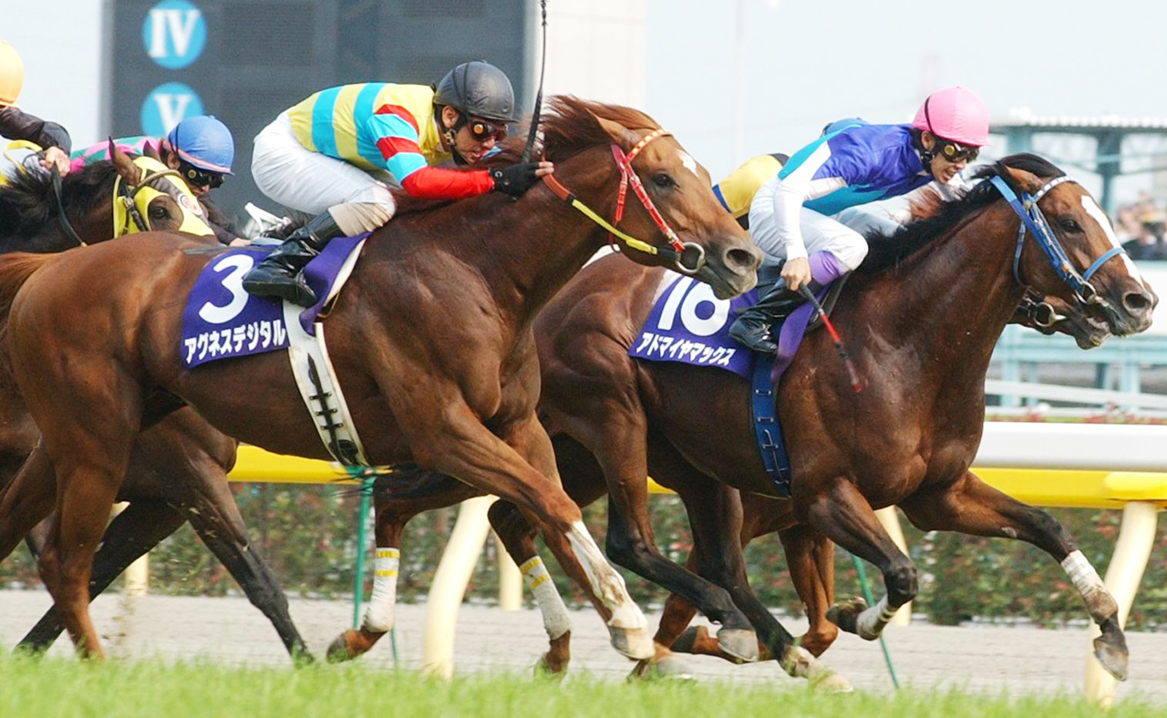 03年安田記念を制したアグネスデジタル（左）