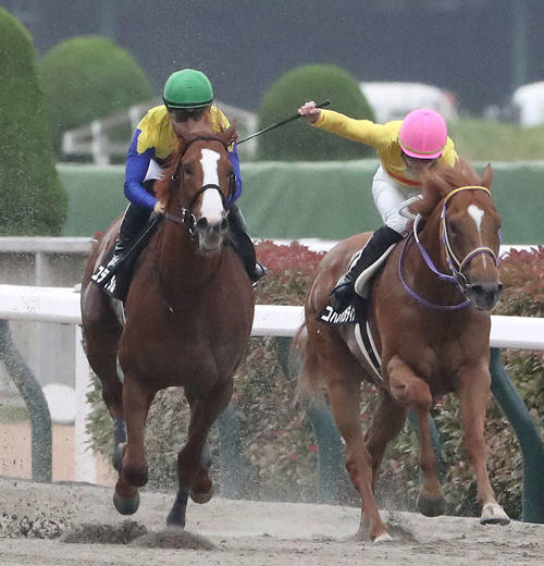 青竜Sを制したユティタムと川田騎手(左)(撮影・丹羽敏通)