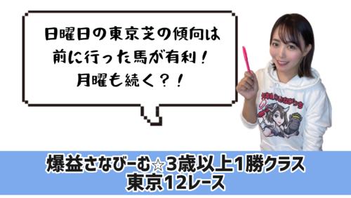 東京12Ｒ的中のポイント