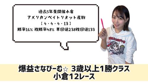 小倉12R　的中のポイント