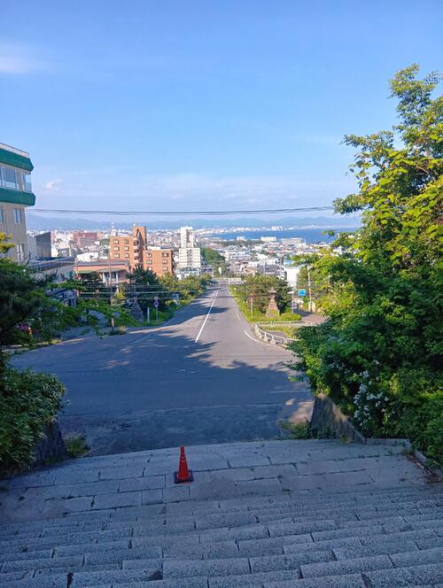 函館護国神社から宝来町を望む